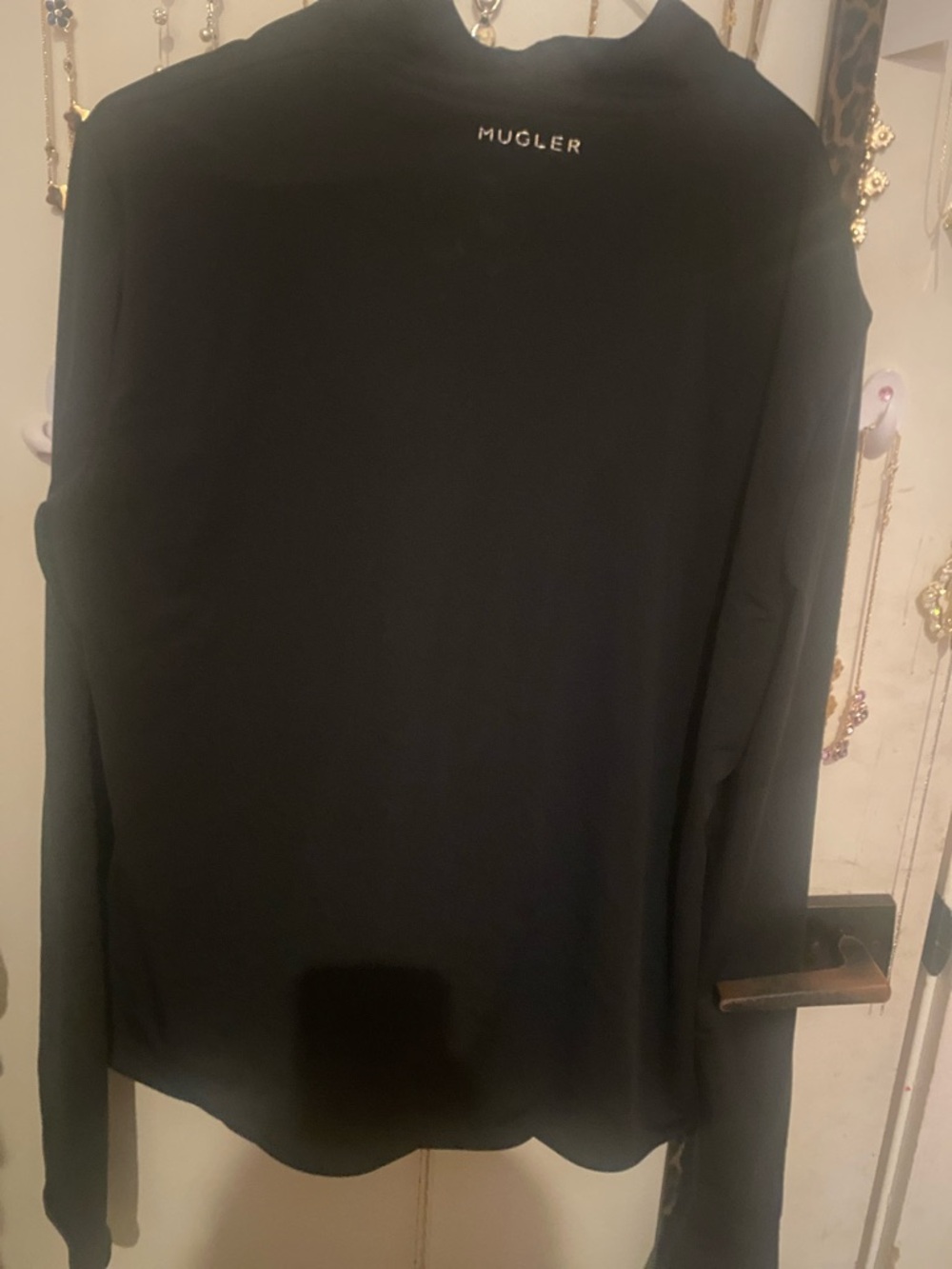 Men’s Mugler Black Long-Sleeve Logo Sweater